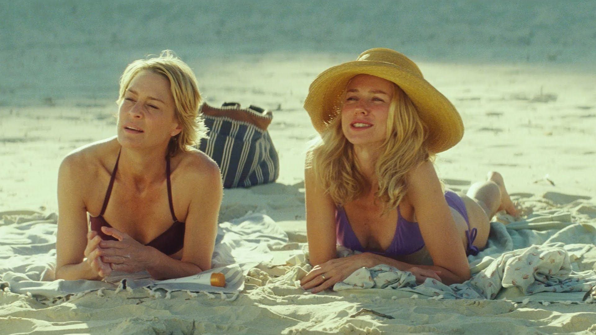 Roz and Lil on the beach in Australian movie, Adore